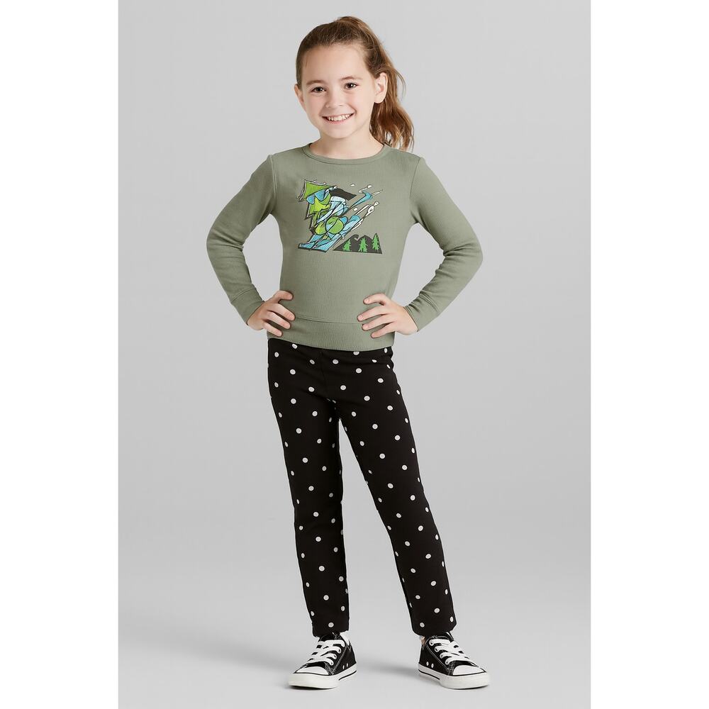 NWOT Member's Mark Girls Polka Dot Jegging Pants – Size 8, Black and White